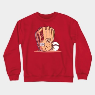 Funny Cartoon Baseball Glove Crewneck Sweatshirt